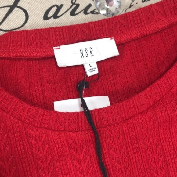 NSR Red Lucia Slit Ribbed Night Out Dress - Picture 3 of 4